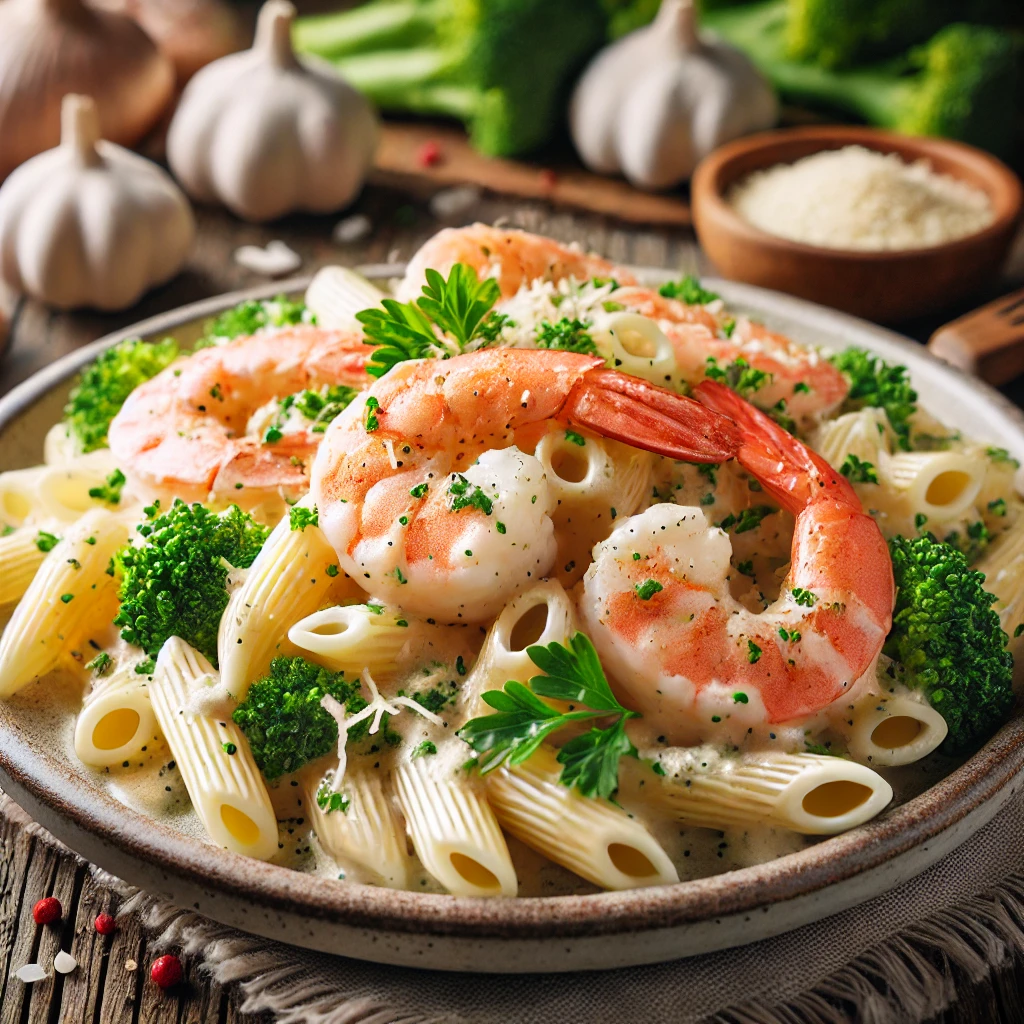 Is Alfredo sauce good for a diet? A healthy Alfredo pasta dish with grilled chicken, broccoli, and a light creamy sauce.