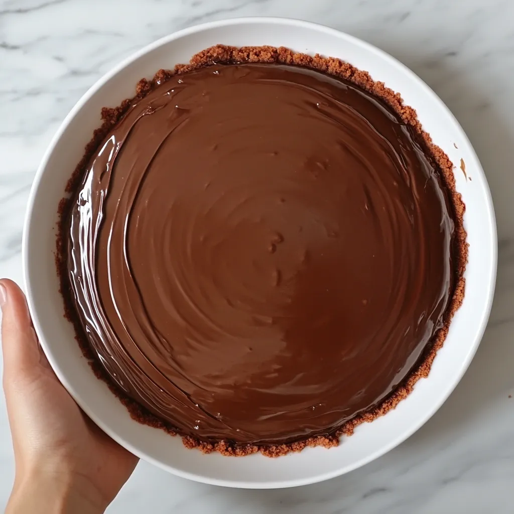 A professional chef preparing a rich chocolate ganache filling for a Decadent Chocolate Ganache Tart.