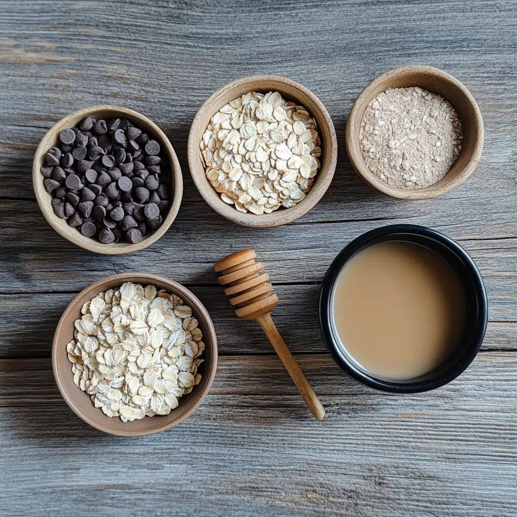  ingredients for protein cookie dough flat-lay photo
