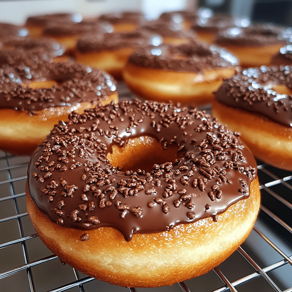 chocolate and vanilla protein donuts fresh from the oven
