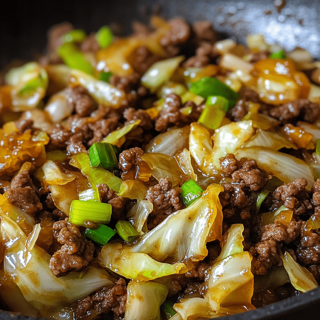 high protein low calorie ground beef recipe stir fry with cabbage