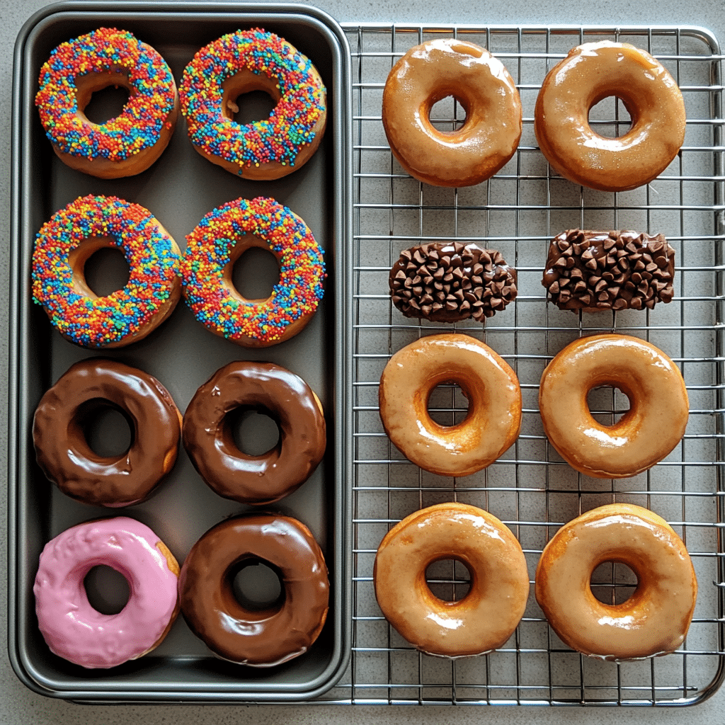 Homemade protein donuts baking and cooling process