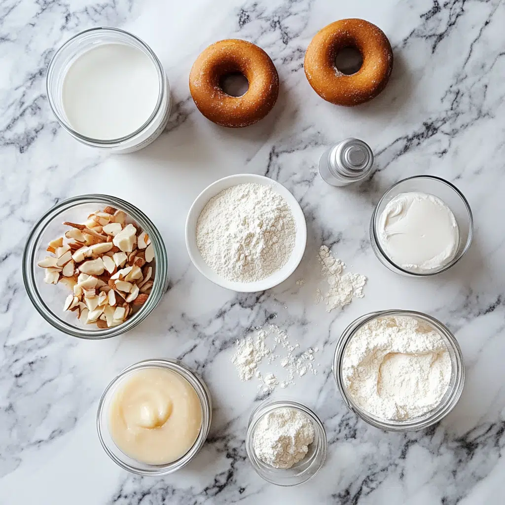 ingredients for protein donuts laid out on kitchen counter