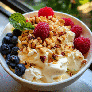 creamy protein vanilla ice cream in a bowl