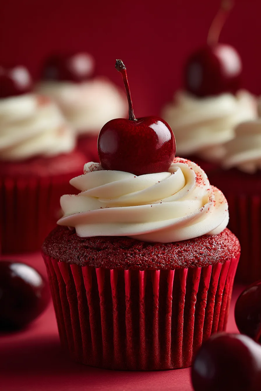 Cherry Red Velvet Cupcakes – Cherry-Coded Festive Holiday Treat