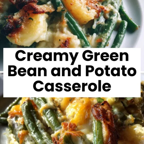 Creamy gluten-free green bean and potato casserole with golden crumb topping