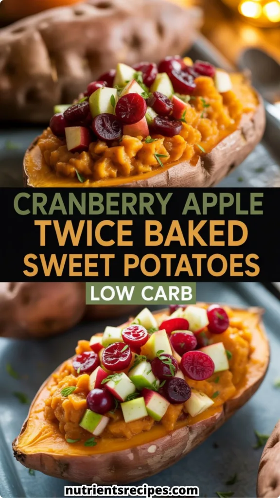 Cranberry Apple Twice-Baked Sweet Potatoes (Easy Holiday Side)