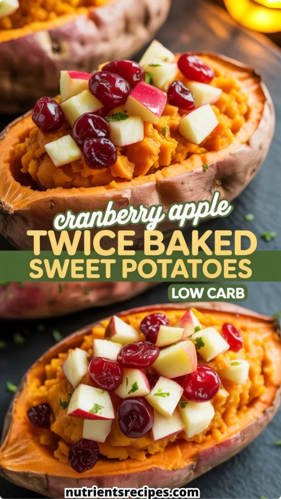 Cranberry Apple Twice-Baked Sweet Potatoes (Easy Holiday Side)