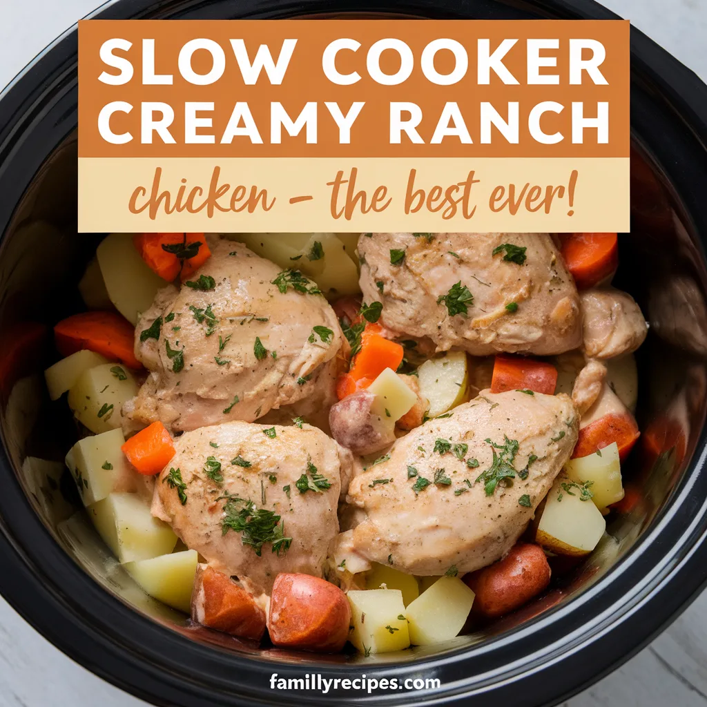 Crockpot creamy ranch chicken with tender shredded chicken breasts in rich creamy ranch sauce, served over white rice in bowl