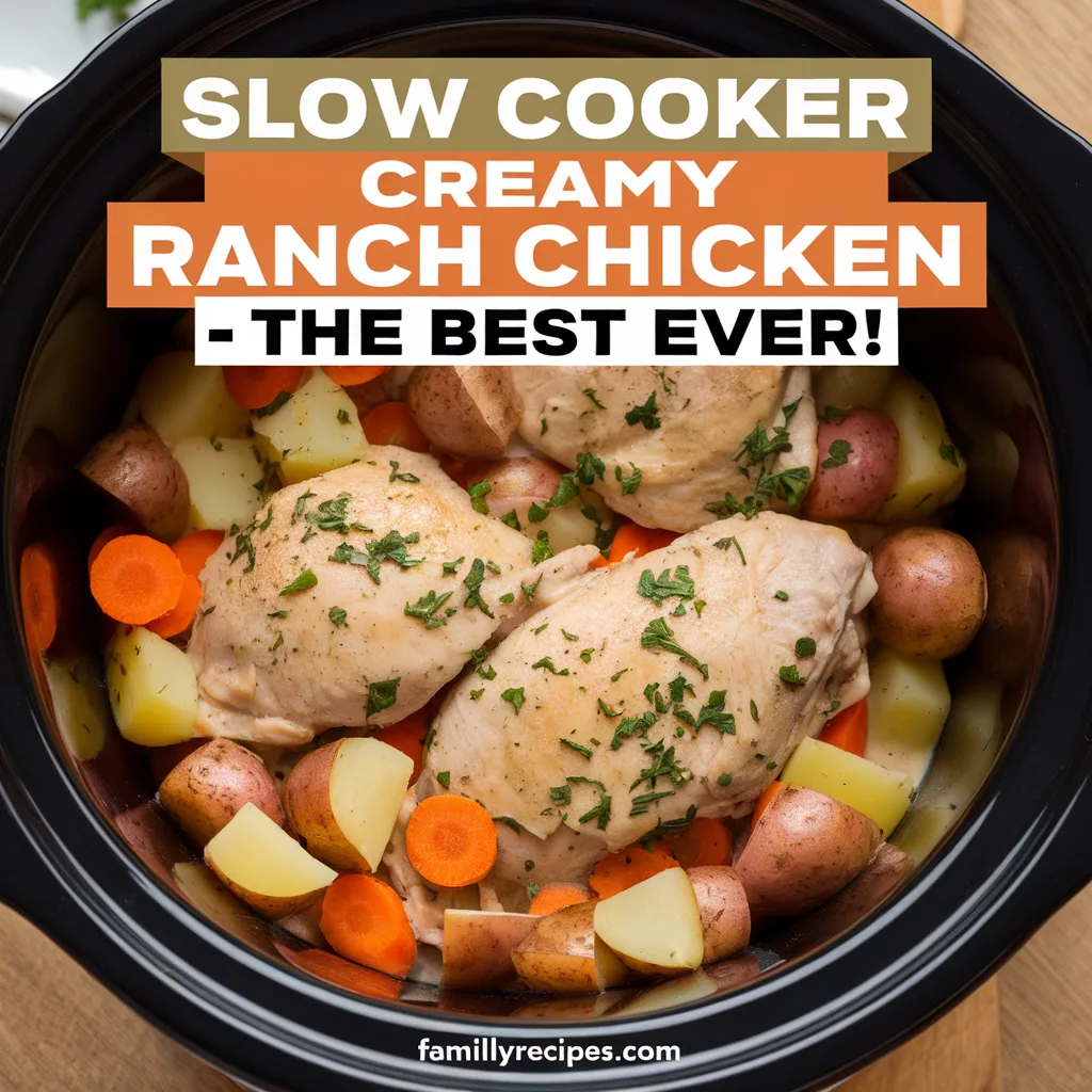 Crockpot creamy ranch chicken with tender shredded chicken breasts in rich creamy ranch sauce, served over white rice in bowl