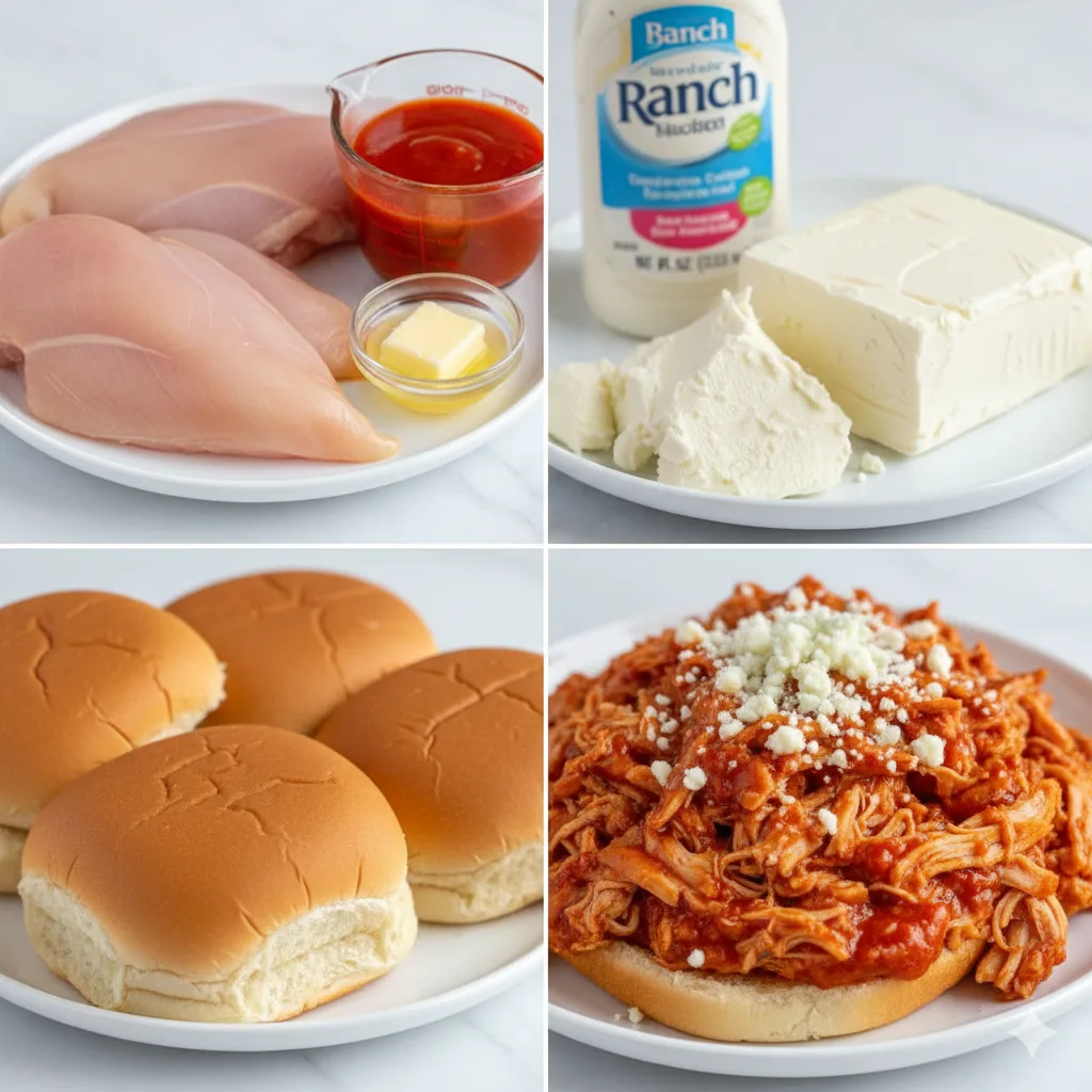 Crockpot chicken alfredo with tender chicken in creamy sauce over fettuccine