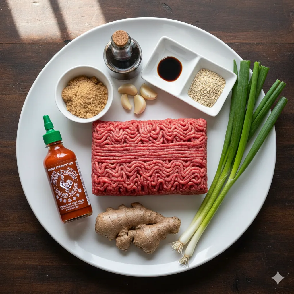 Korean-inspired ground beef bowls with caramelized beef, rice, green onions, and sesame seeds