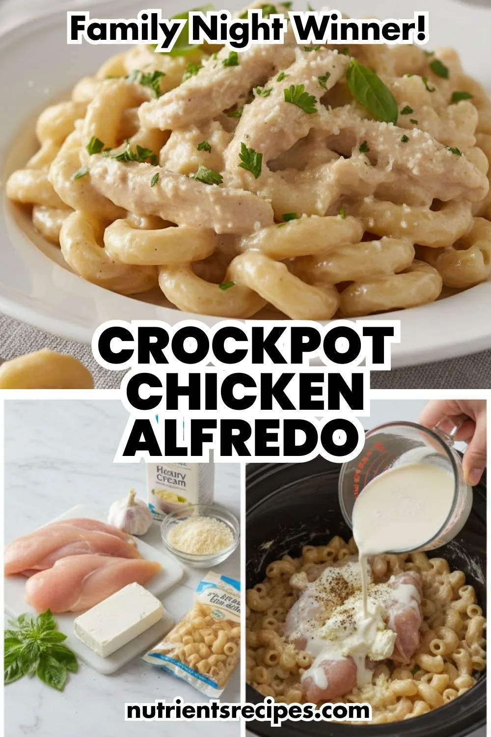 Crockpot Chicken Alfredo (Family Night Win - So Easy!)