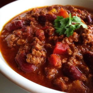 Slow cooker chili with ground beef topped with cheese, sour cream, and green onions