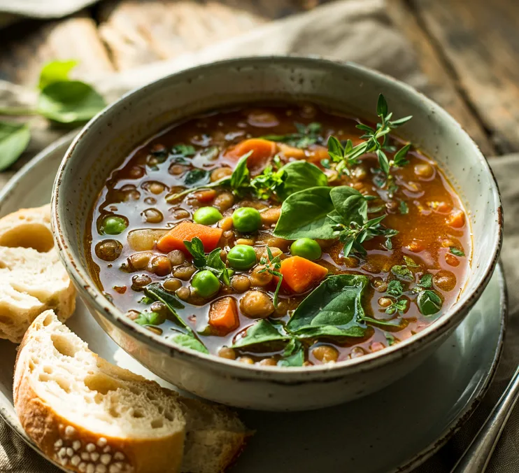 Hearty Lentil Vegetable Soup (One Pot, High Protein!)